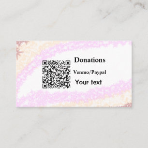 Einfache minimale Barcode Spenden venmo paypal  Visitenkarte