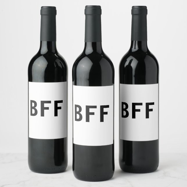 Einfache minimale BESTE FREUNDIN beste Freunde Fam Weinetikett (Flaschen)