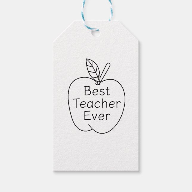 Einfache minimale Beste Lehrerin je in der Apple-K Geschenkanhänger (Vorderseite)