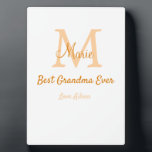 einfache minimale Bestform Orangenmonogramm Fotoplatte<br><div class="desc">schönes Design</div>