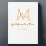 einfache minimale Bestform Orangenmonogramm Fotoplatte<br><div class="desc">schönes Design</div>