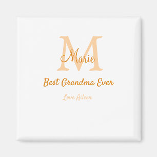 einfache minimale Bestform Orangenmonogramm Magnet