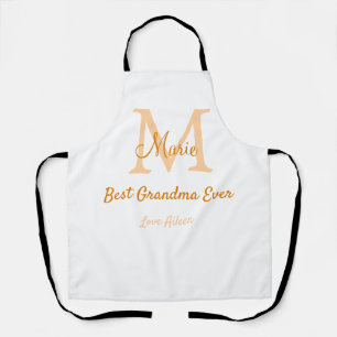 einfache minimale Bestform Orangenmonogramm Schürze