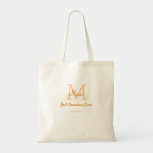 einfache minimale Bestform Orangenmonogramm Tragetasche