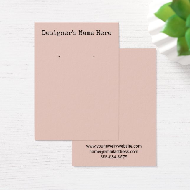 Einfache minimale Blush-Ohrring-Display-Karten (Schreibtisch)