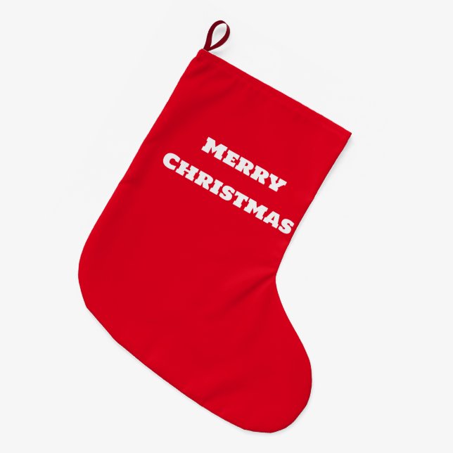 Einfache minimale elegante Gewohnheit frohen Weihn Großer Weihnachtsstrumpf (Vorderansicht (hängend))