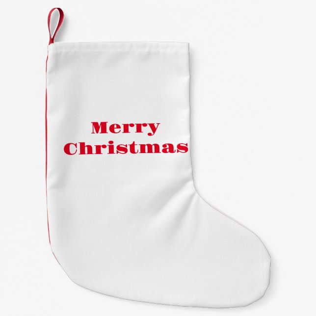 Einfache minimale elegante Gewohnheit frohen Weihn Kleiner Weihnachtsstrumpf (Vorderseite)