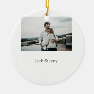 Einfache minimale farbenfrohe Hinzufügen Name Foto Keramik Ornament