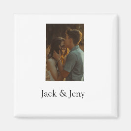 Einfache, minimale Farbkombination Foto-Text Magnet