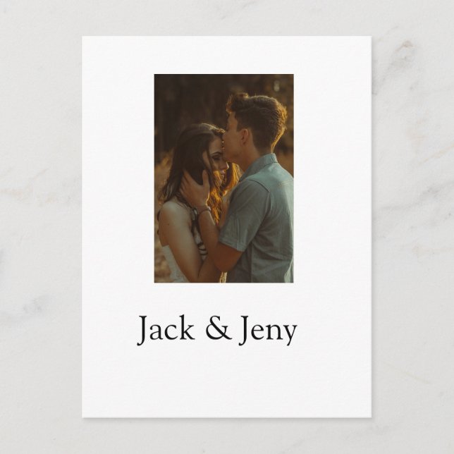 Einfache, minimale Farbkombination Foto-Text Postkarte (Vorderseite)