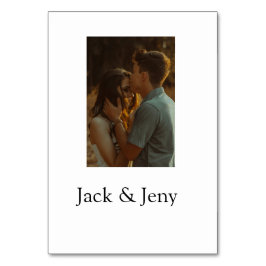 Einfache, minimale Farbkombination Foto-Text Tischnummer