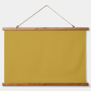 einfache minimale feste Farbe custom Senf golden Wandteppich Mit Holzrahmen