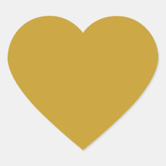 einfache minimale feste Farbe custom Senfgold Herz-Aufkleber