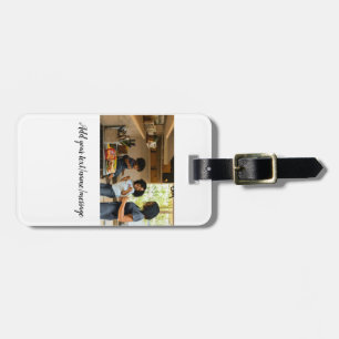 einfache minimale Foto-Collage Name Familie Mama Gepäckanhänger