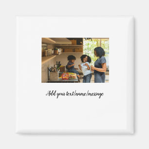 einfache minimale Foto-Collage Name Familie Mama Magnet