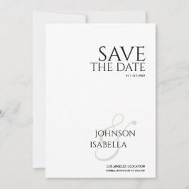Einfache minimale Foto Save the Date-Karte Einladung
