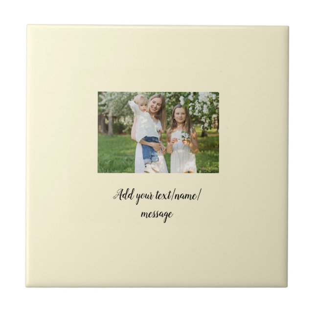 einfache minimale Fotoname Collage Text     Fliese (Vorderseite)