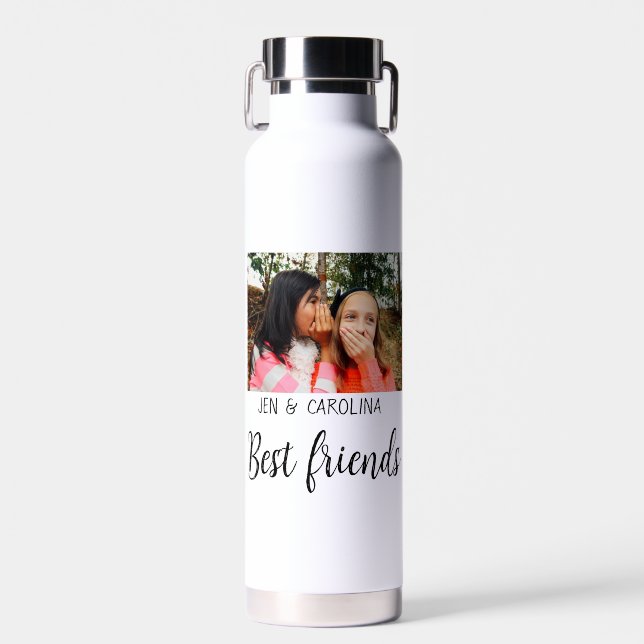 einfache minimale Freunde Namen hinzufügen Foto Te Trinkflasche (Vorne)