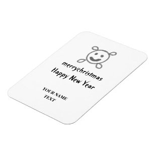 einfache minimale Fügen Sie Ihren Text Neujahrskar Magnet