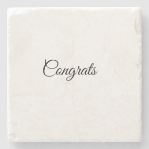Einfache minimale Gratulation füge deinen Text Nam Steinuntersetzer
