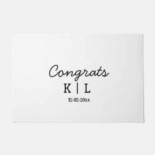 Einfache minimale Gratulation hinzufügen Buchstabe Fußmatte