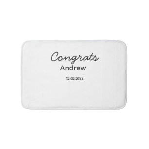 Einfache minimale Gratulation hinzufügen Name Datu Badematte