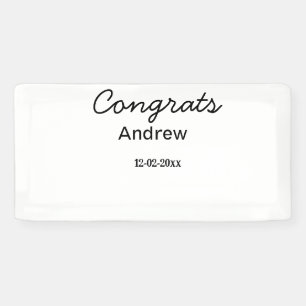 Einfache minimale Gratulation hinzufügen Name Datu Banner