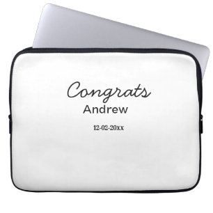 Einfache minimale Gratulation hinzufügen Name Datu Laptopschutzhülle