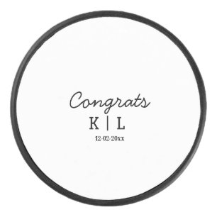 Einfache minimale Gratulation mit Buchstaben Monog Eishockey Puck