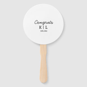 Einfache minimale Gratulation mit Buchstaben Monog Fächer