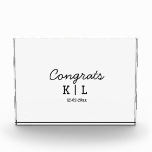 Einfache minimale Gratulation mit Buchstaben Monog Fotoblock