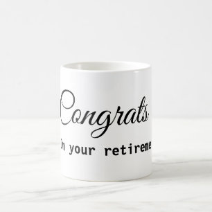 Einfache minimale Gratulation Renteneintritt Name Kaffeetasse