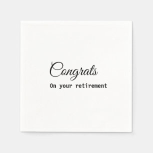 Einfache minimale Gratulation Renteneintritt Name Serviette