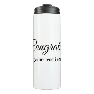 Einfache minimale Gratulation Renteneintritt Name Thermosbecher