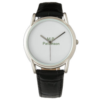 Einfache minimale grüne Eingabe des Fotos Armbanduhr