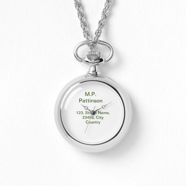 Einfache minimale grüne Eingabe des Fotos Armbanduhr (Vorderseite)