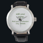 Einfache minimale grüne Eingabe des Fotos Armbanduhr<br><div class="desc">Gestaltung</div>