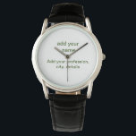 Einfache minimale grüne Eingabe des Fotos Armbanduhr<br><div class="desc">Gestaltung</div>