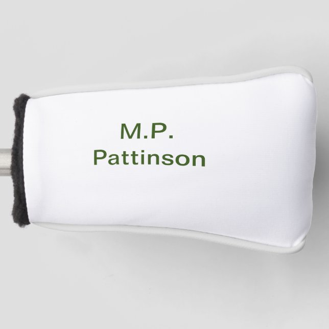 Einfache minimale grüne Eingabe des Fotos Golf Headcover (Vorderseite)