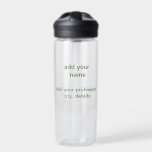 Einfache minimale grüne Eingabe des Fotos Trinkflasche<br><div class="desc">Gestaltung</div>