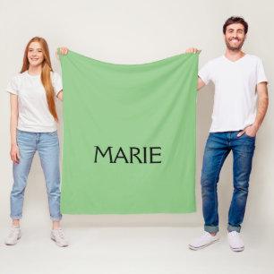 EINFACHE MINIMALE GRÜNE HINZUFÜGEN SIE IHREN NAMEN FLEECEDECKE
