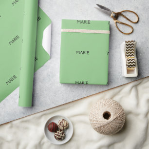 EINFACHE MINIMALE GRÜNE HINZUFÜGEN SIE IHREN NAMEN GESCHENKPAPIER