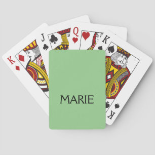 EINFACHE MINIMALE GRÜNE HINZUFÜGEN SIE IHREN NAMEN SPIELKARTEN