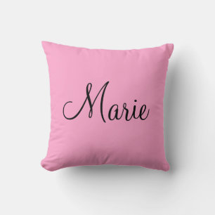 einfache minimale helle Rosa fügen Sie Ihren Name Kissen