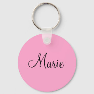 einfache minimale helle Rosa fügen Sie Ihren Name Schlüsselanhänger