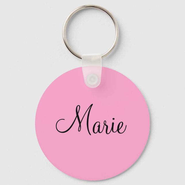 einfache minimale helle Rosa fügen Sie Ihren Namen Schlüsselanhänger (Vorderseite)