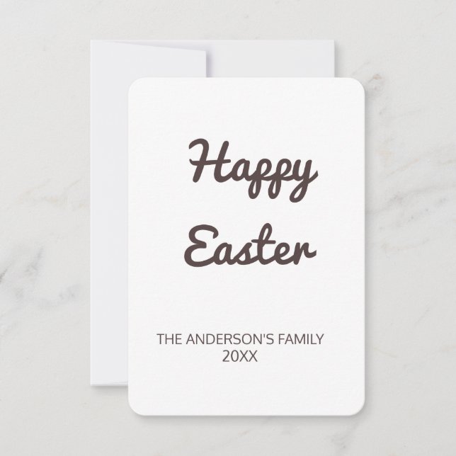 einfache minimale Hinzufügen eines Textes Oster Dankeskarte (Vorderseite)