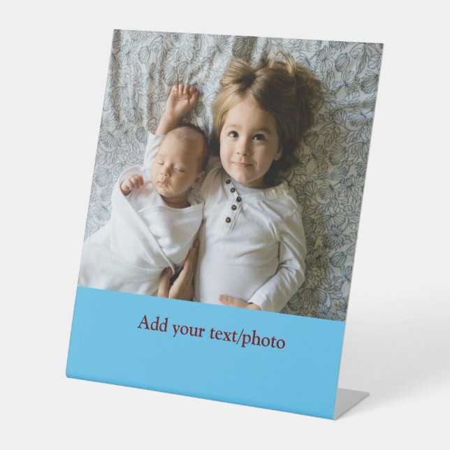 einfache minimale HINZUFÜGEN IHRER FOTO TEXT CHRIS Sockelschild (Vorderseite)