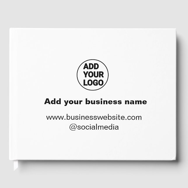 einfache minimale Hinzufügen Ihres Logos/Design be Gästebuch (Vorderseite)