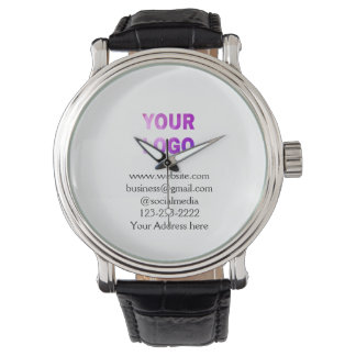 Einfache minimale Hinzufügen Ihres Logos/Designs h Armbanduhr